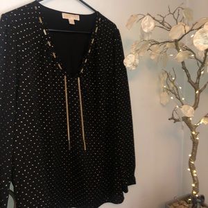 Michael Kors black & gold blouse XL